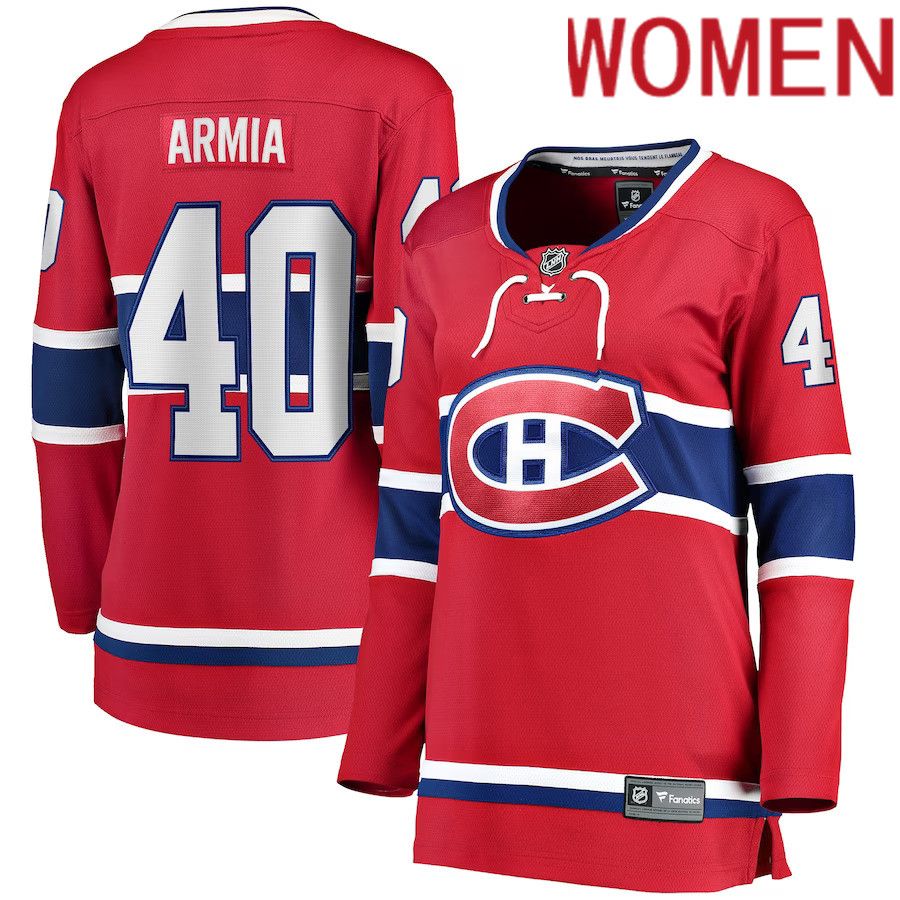 Women Montreal Canadiens #40 Joel Armia Fanatics Branded Red Home Breakaway Player NHL Jersey